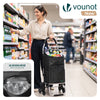 Chariot de course pliable monte escalier aluminium avec crochets noir - vuunut.com
