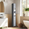 Meuble rangement salle de bain Haut colonne 180x20x20cm MDF gris - vuunut.com