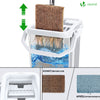 Balai microfibre et Seau Essoreur avec 6 serpillères Réutilisables Balai Plat Double compartiment gris - vuunut.com