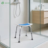 Siege de douche ergonomique a hauteur reglable en Aluminum HDPE bleu - vuunut.com
