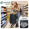 Chariot de course pliable monte escalier aluminium avec crochets noir - vuunut.com