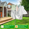Etendoir a Linge Exterieur Rotatif avec housse de protection et Surface etendage 50m Argent Vert - vuunut.com
