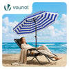 Parasol de jardin 2m avec ancrage sol et sac de transport Bleu blanc - vuunut.com