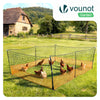 Kit cloture filet a poules PE avec piquets 12m orange - vuunut.com