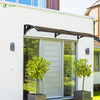 Auvent de porte marquise 200x80 cm transparent en Polycarbonate anti UV Marron - vuunut.com