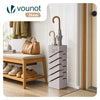 Porte-parapluies Metal avec bac de recuperation eau et 4 Crochets Motif Diagonal 15.5 x 15.5 x 43.5 cm beige - vuunut.com