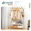Portant a Vetements double avec roulettes et 2 etageres de rangement 121x40x147cm metal Blanc - vuunut.com