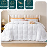 Couette temperee doux avec rembourrage polyester 300gsm 260x240cm blanc - vuunut.com