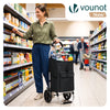 Chariot de course pliable aluminium 2 roues noir - vuunut.com