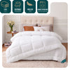 Couette 4 saisons doux 3 en 1 avec rembourrage polyester 500gsm 135x200cm blanc - vuunut.com