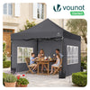 Tonnelle de jardin renforcée 3x3m pliable Barnum avec 4 parois latérales et fenêtres gris - vuunut.com
