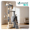 Arbre a chat 112cm multi niveaux Griffoir et niche Gris - vuunut.com
