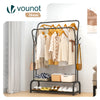 Portant a vetement double avec 2 niveaux etageres chaussures 4 Crochets Lateraux 108x35x145cm metal Noir - vuunut.com