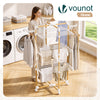 Sechoir a linge vertical tour etendoir pliable 3 niveaux 99x69x135.5 cm style bois blanc - vuunut.com