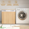 Panier a linge en bambou rectangulaire triple compartiments avec couvercle 150L - vuunut.com