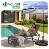 Bain de soleil transat aluminium en textilene 190x62x31cm gris - vuunut.com