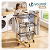 Sechoir a linge vertical tour etendoir pliable 3 niveaux 99x69x135.5 cm style bois noir - vuunut.com