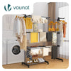 Sechoir a linge etendoir extensible 4 Niveaux 190x64x170cm noir-gris - vuunut.com