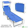 Transat pare soleil Textilene et range magazine Lot de 2 pcs Bleu - vuunut.com
