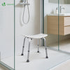 Siege de douche ergonomique a hauteur reglable en Aluminum HDPE blanc - vuunut.com