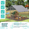 Enclos poulailler en metal galvanise et grillage avec bache PE 300x200x200cm - vuunut.com