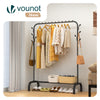 Portant a Vetements avec etagere Chaussures 8 Crochets Lateraux 110x41x147cm metal Noir - vuunut.com