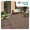 Lot de 16 dalles clipsables exterieures 30x30cm en Composite WPC Marron - vuunut.com
