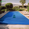 Bache piscine rectangulaire double couche en Polyethylene 160 gr/m2 avec filet ecoulement 4x9m Bleue - vuunut.com