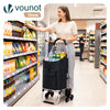 Chariot de courses pliable monte escalier aluminium noir - vuunut.com