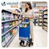 Chariot de courses pliable monte escalier bleu - vuunut.com