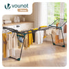 Etendoir a linge telescopique pliable extensible ailes hautes 284x55x122cm metal noir - vuunut.com
