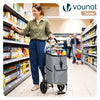 Chariot de course pliable aluminium 2 roues gris - vuunut.com
