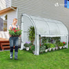 Serre de jardin hivernage murale adossee avec bache PE 300x100x180cm blanc - vuunut.com