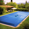 Bache piscine rectangulaire double couche en Polyethylene 160 gr/m2 avec filet ecoulement 5x10m Bleue - vuunut.com