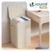 Panier a linge 1 compartiment et sac amovible auto ajustant avec couvercle 90L Beige - vuunut.com