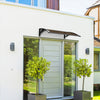 Auvent de porte marquise 100x80 cm transparent en Polycarbonate anti UV Marron - vuunut.com