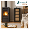 Reservoir a granules rangement pellets avec roulettes 45kg 36x36x76cm noir - vuunut.com