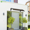 Auvent de porte marquise 120x80 cm transparent en Polycarbonate anti UV Marron - vuunut.com