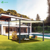 Pergola retractable 3x3m en metal et toile Polyester haute densite 180g/m2 beige - vuunut.com