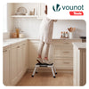 Marche pied pliable en acier portable 3 hauteurs reglables plateforme antiderapante 38x26cm blanc - vuunut.com