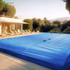 Bache piscine rectangulaire double couche en Polyethylene 160 gr/m2 avec filet ecoulement 8x14m Bleue - vuunut.com