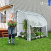 Serre de jardin hivernage murale adossee avec bache PE 200x100x180cm blanc - vuunut.com