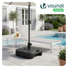 Pied de parasol sable et eau pour mat 38/48mm 22L HDPE noir - vuunut.com