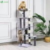 Arbre à Chat 138cm avec Griffoir Plateforme Niche et Capsule Spatiale gris - vuunut.com