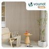 Lot de 6 panneaux acoustiques muraux Tasseaux en bois MDF avec feutre noir 120x60x2.1cm chêne blanc - vuunut.com