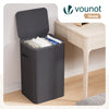 Panier a linge 1 compartiment et sac amovible auto ajustant avec couvercle 90L Anthracite - vuunut.com