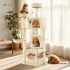 Arbre a chat Grande taille 5 niveaux avec griffoir grattoir 168cm beige - vuunut.com