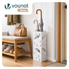 Porte-parapluies Metal avec bac de recuperation eau et 4 Crochets Motif Parapluie 15.5 x 15.5 x 43.5 cm blanc - vuunut.com