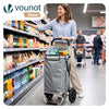 Chariot de course pliable aluminium 2 roues avec sac isotherme gris - vuunut.com