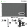 Brise vue occultant en HDPE 150g/m² 1.8x20m avec attaches de fixation gris - vuunut.com